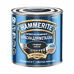 Краска Hammerite для металла, гладкая, прямо на ржавчину 3 в 1, черная RAL 9005, 2 л