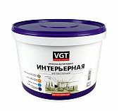 Краска VGT ВД-АК-2180 интерьерная, для стен и потолков, матовая, белая, База А белая, 15 кг