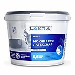 Краска латексная Лакра для внутренних и наружных работ моющаяся, матовая, белоснежная 6.5кг