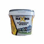 Краска резиновая Maxima матовая, возможность колеровки, моющаяся, RAL 7024 Графит, 1 кг
