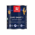 Краска Tikkurila Euro 2, интерьерная, для стен и потолка, матовая, белая, 0.9 л