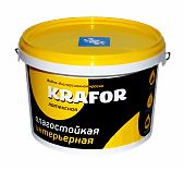 Краска латексная Krafor, интерьерная, влагостойкая, матовая, белая, 1.5 кг