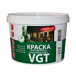 Краска VGT ВД-АК-1180, для наружных и внутренних работ, матовая, белая, 3 кг