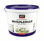 Краска VGT ВД-АК-2180 акриловая, интерьерная, матовая, белоснежная, 7 кг