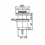 Донный клапан Frap F62-3 с переливом, золотой