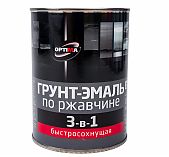 Грунт-эмаль Optima 3-в-1 по ржавчине, быстросохнущая, матовая, серая, 0.8 кг