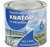 Эмаль Krafor НЦ-132 по ржавчине для металла, морозостойкая коричневая 0.7 кг