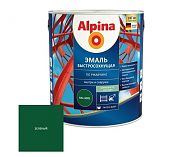 Грунт-эмаль ALPINA по ржавчине, быстросохнущая, зеленая, RAL 6005, 2.5 л 