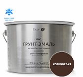 Грунт-эмаль по ржавчине Elcon 3 в 1 быстросохнущая, матовая, коричневая, 10 кг