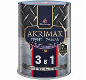 Грунт-эмаль 3в1 быстросохнущая Akrimax-Premium, матовая, серая, 1.7 кг