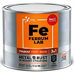 Грунт-эмаль Ferrum Lab по ржавчине 3 в 1, глянцевая база С, 1.8 л