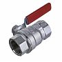 Кран шаровой Giacomini R850 полнопроходной 1 1/2" ВВ ручка-рычаг красный, латунь, хромированный