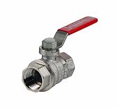 Кран шаровой Giacomini R850 полнопроходной 1 1/2" ВВ ручка-рычаг красный, латунь, хромированный