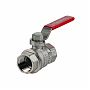 Кран шаровой Giacomini R850 полнопроходной 1 1/2" ВВ ручка-рычаг красный, латунь, хромированный