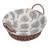 Корзина плетеная Дерево Y6-2527 круглая с ручками, бежевая 27х25х8 см