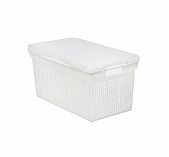Корзина для хранения Violet Лофт с крышкой белая 240х260х450 мм